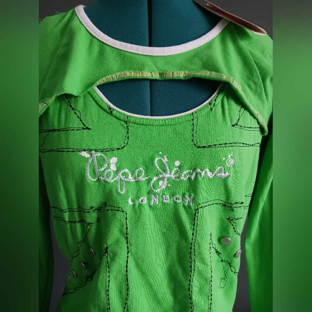 NWT Pepe Jeans Rosalyn Limon Top, Blouse Size L. - Picture 2 of 16